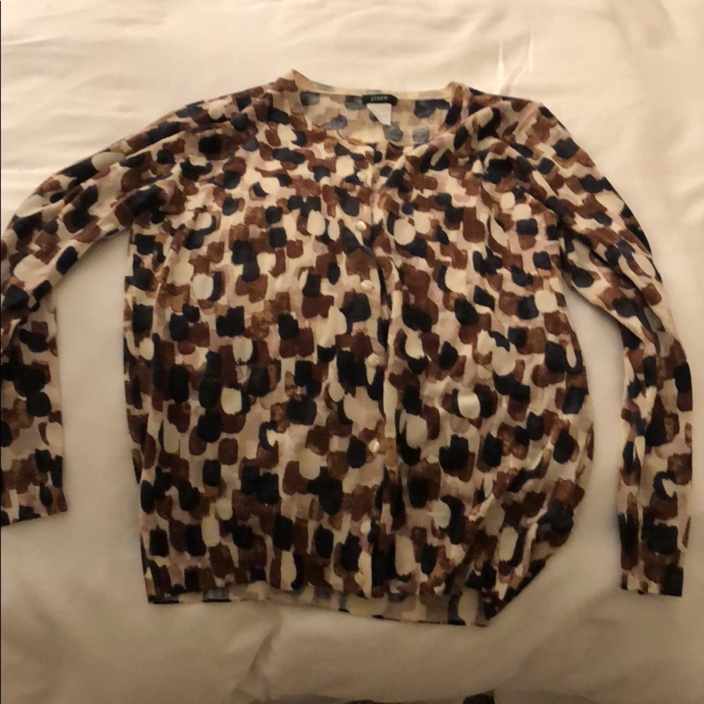 J Crew soft printed cardigan!